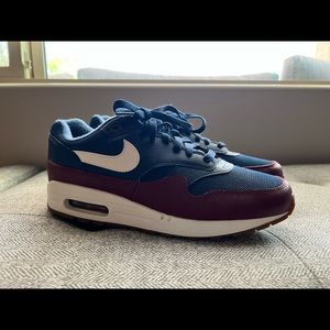 Mens Nike Air Max 1 Premium Navy/Red (2018)